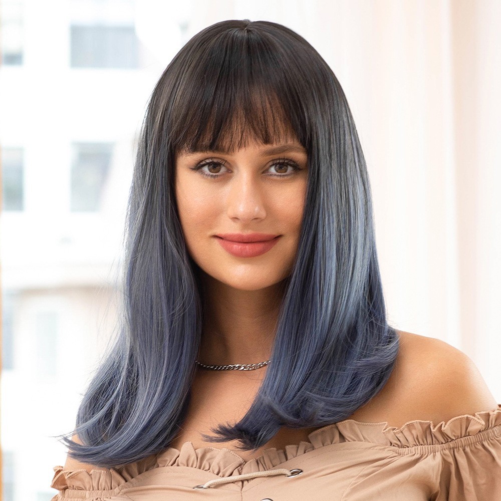 Short wig with two tone splicing, comfortable & versatile