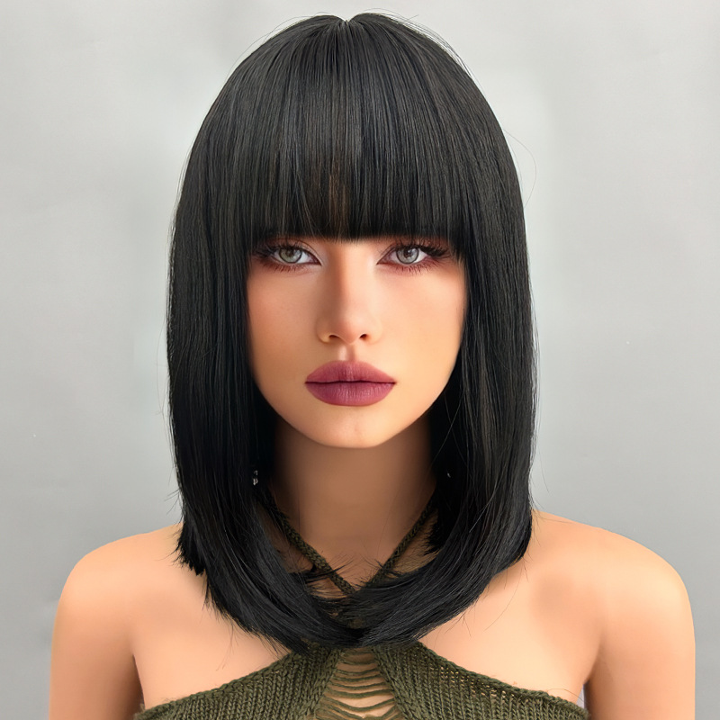 Short wig with two tone splicing, comfortable & versatile