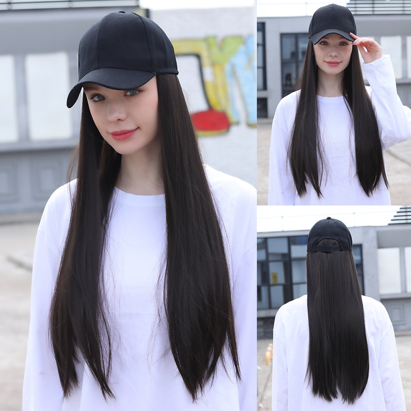 Wig baseball cap strap adjustable hat