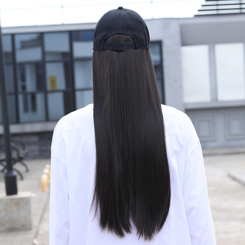 Wig baseball cap strap adjustable hat