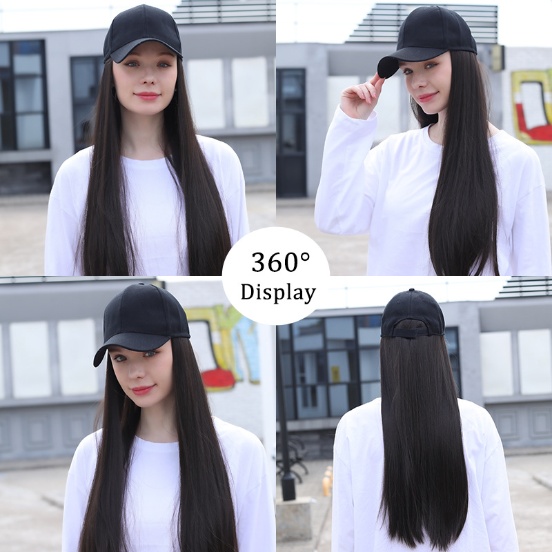 Wig baseball cap strap adjustable hat