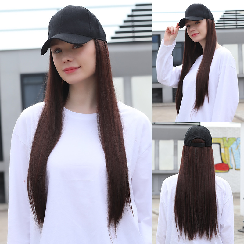 Wig baseball cap strap adjustable hat