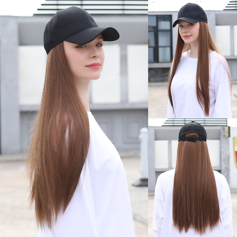 Wig baseball cap strap adjustable hat