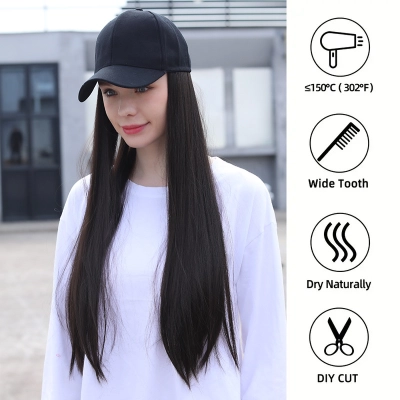 Wig baseball cap strap adjustable hat 02