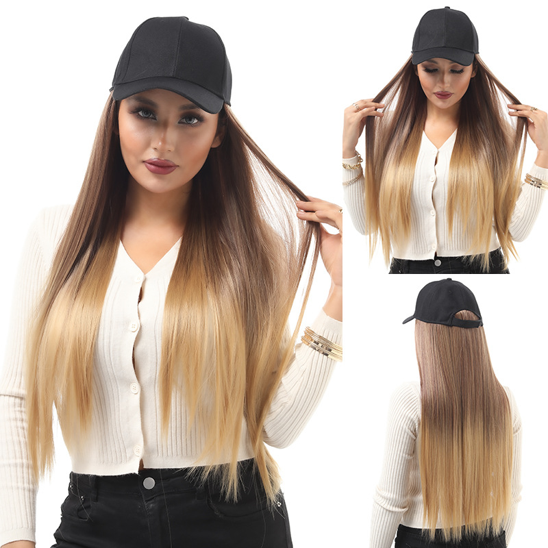 Wig baseball cap strap adjustable hat