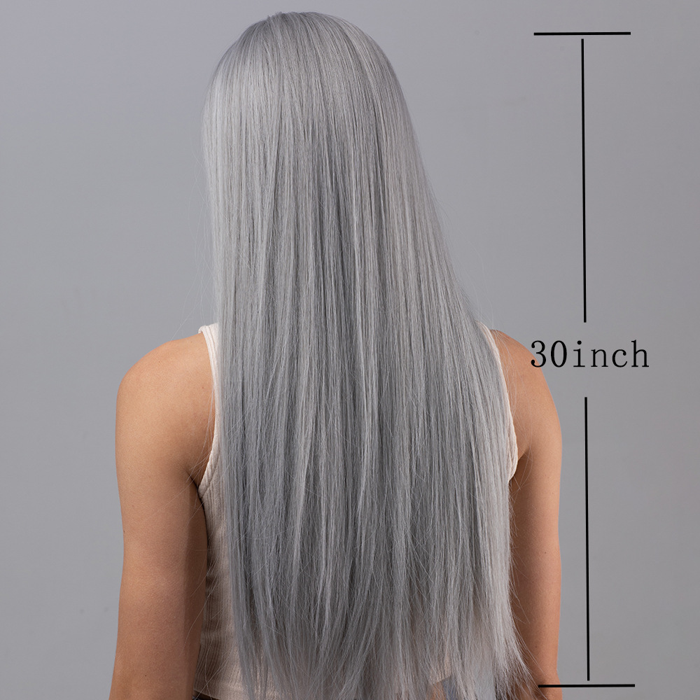 Long straight hair wig and bangs