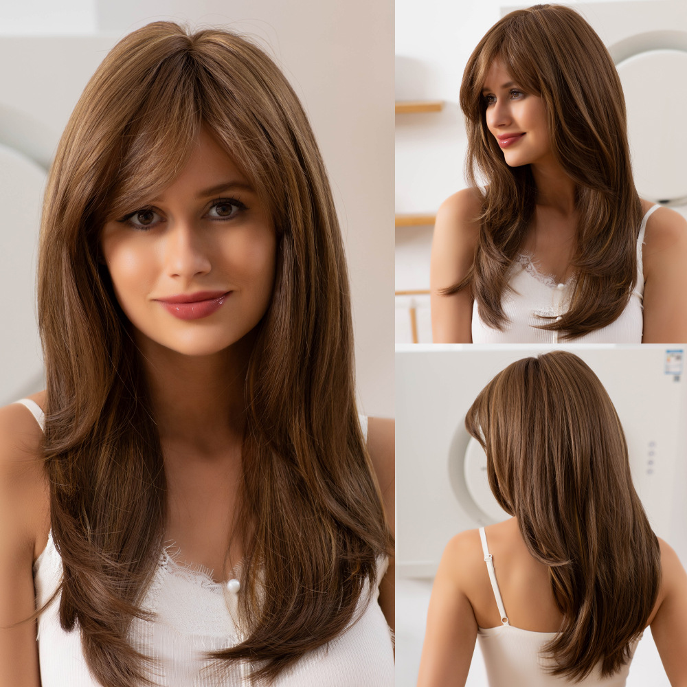 Long straight layered gradient wig