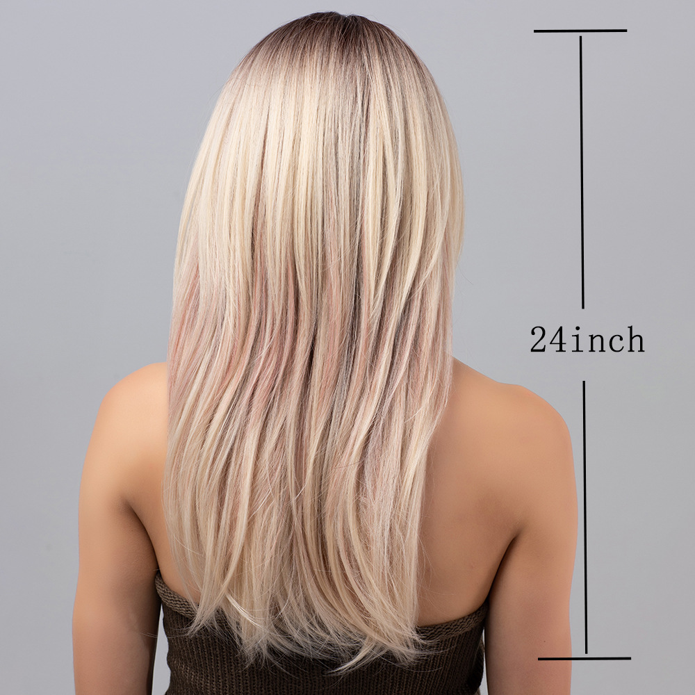 Long straight layered gradient wig