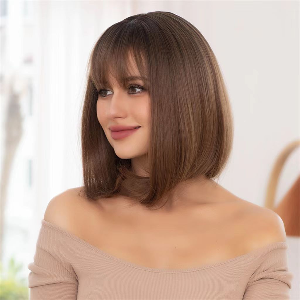 Natural air bangs, fashionable wigs
