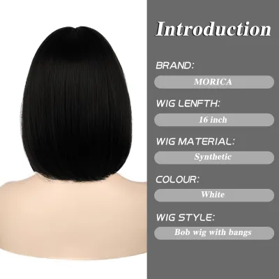 Short straight hair simulation fashion wig 02