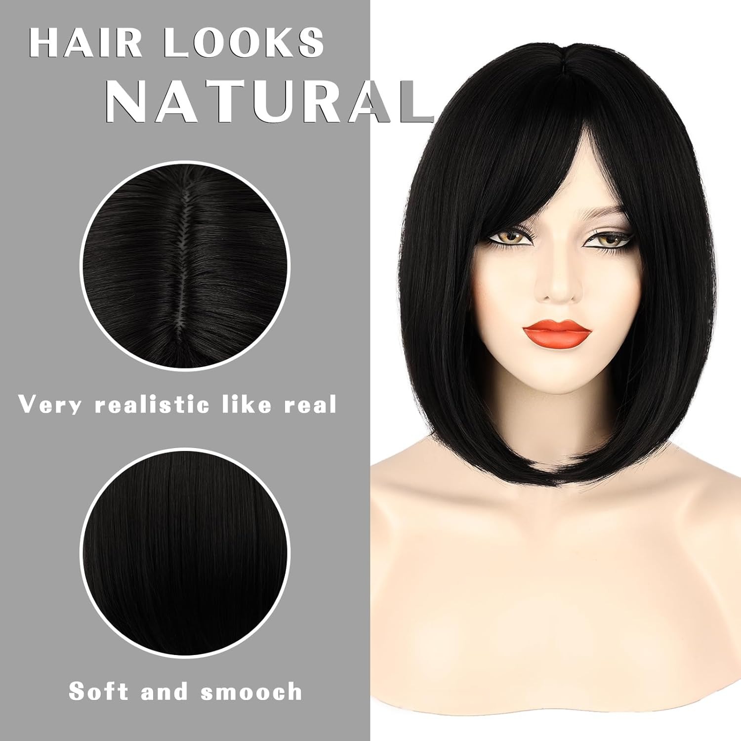 Short straight hair simulation fashion wig