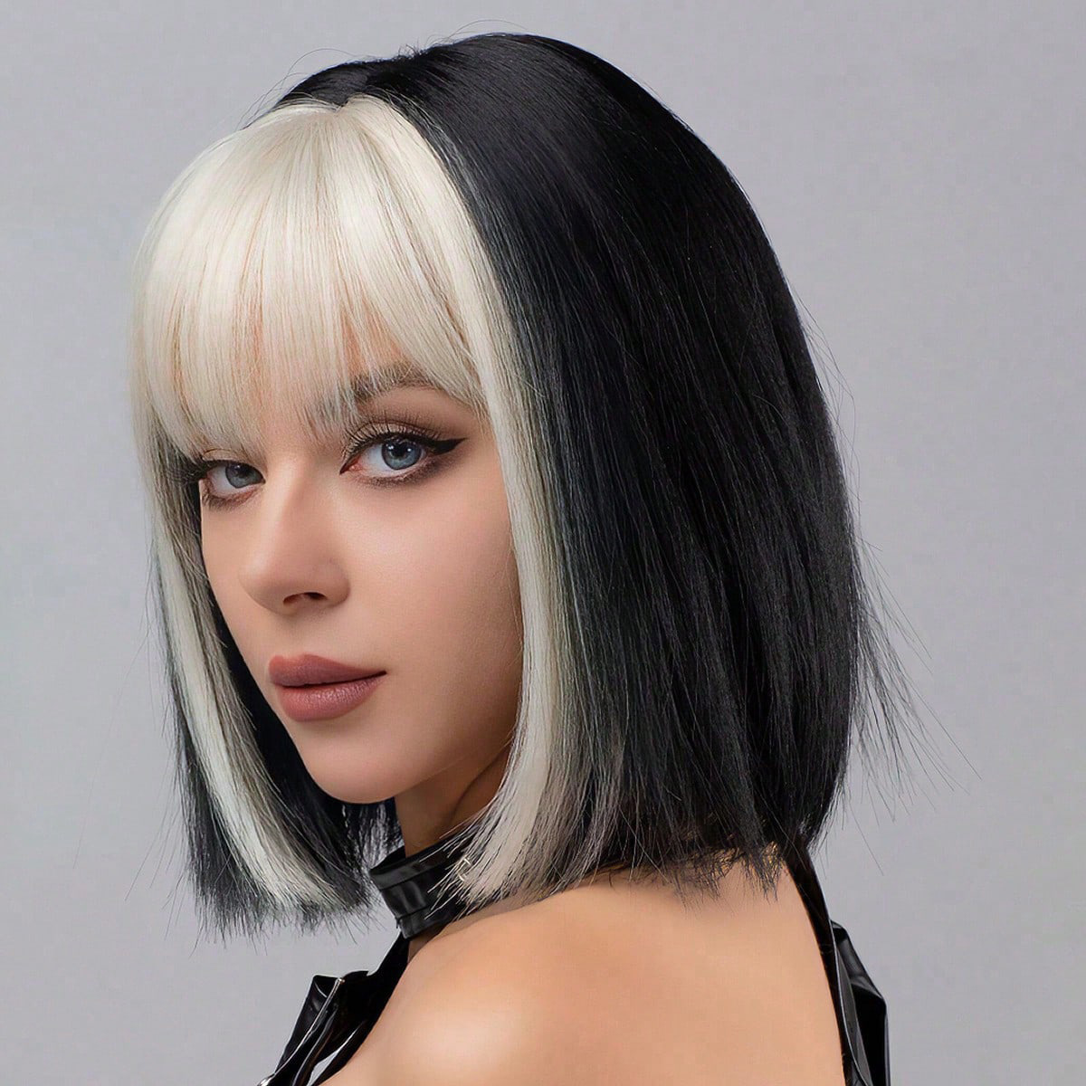 Short straight hair simulation fashion wig