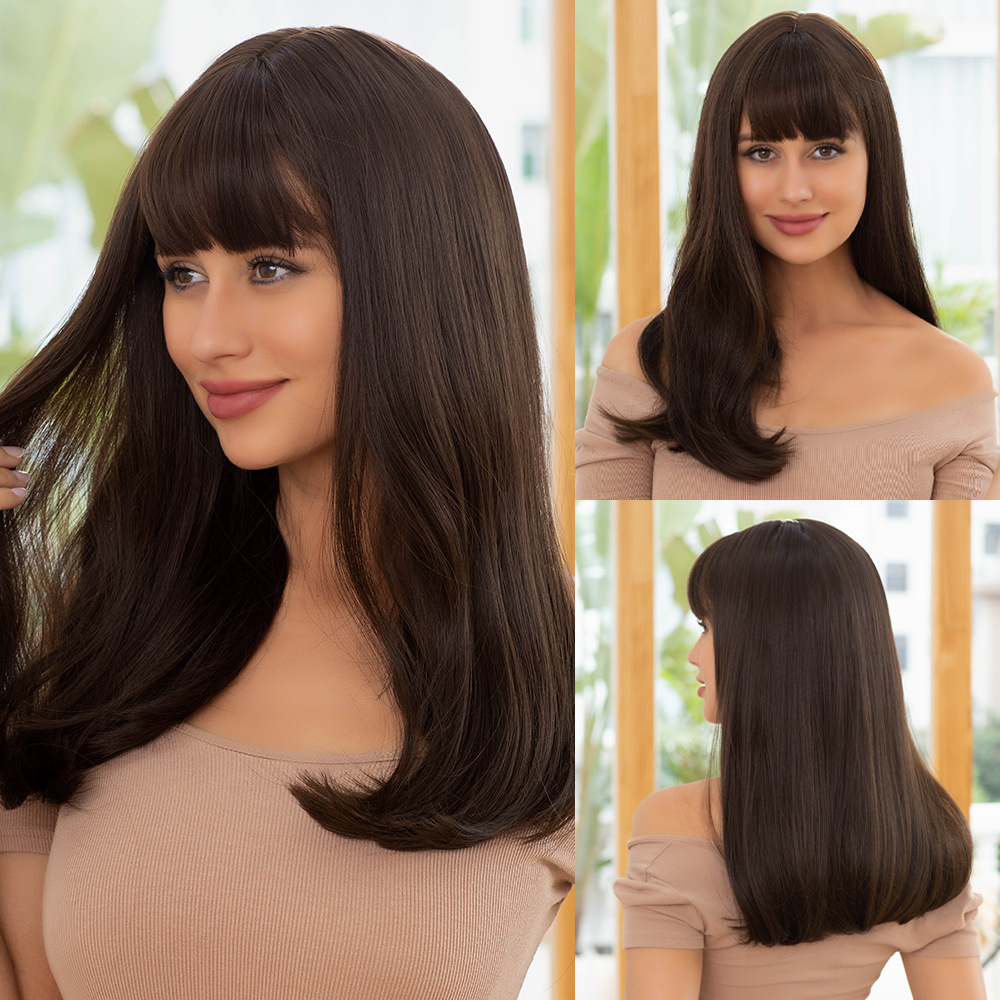 Short wave gradient golden wig with bangs