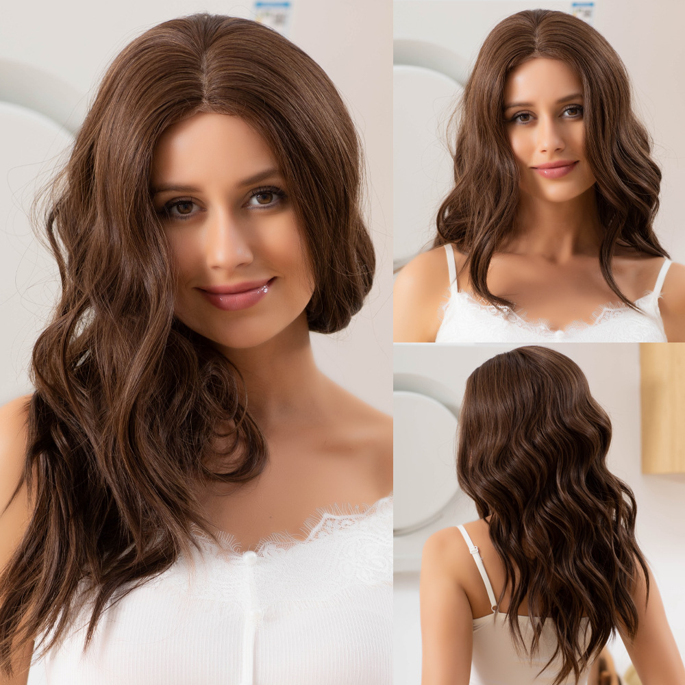 Short wave gradient golden wig with bangs