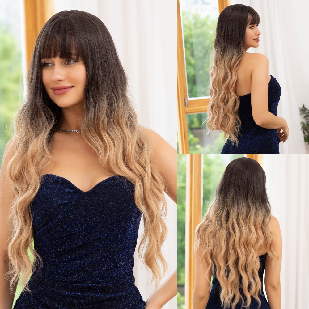 Wig with natural fluffy waves