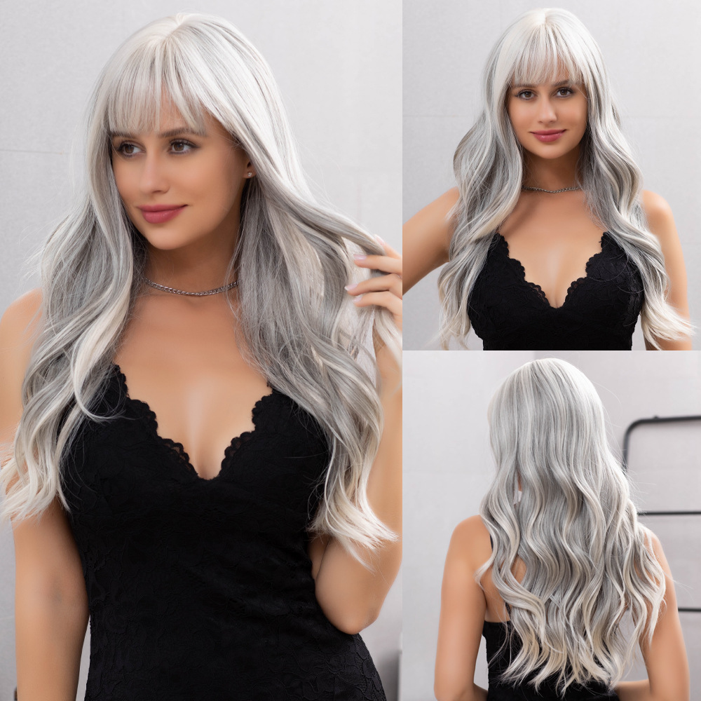 Wig with natural fluffy waves