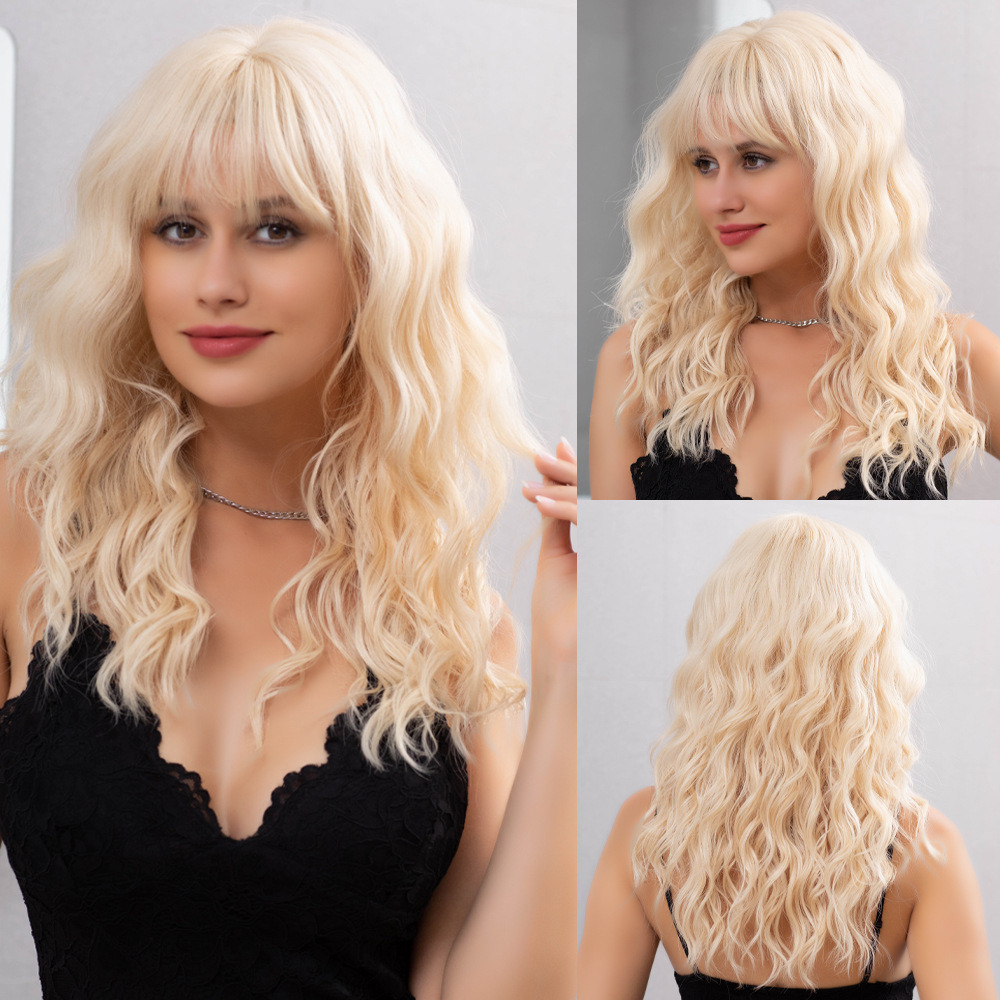 Wig with natural fluffy waves