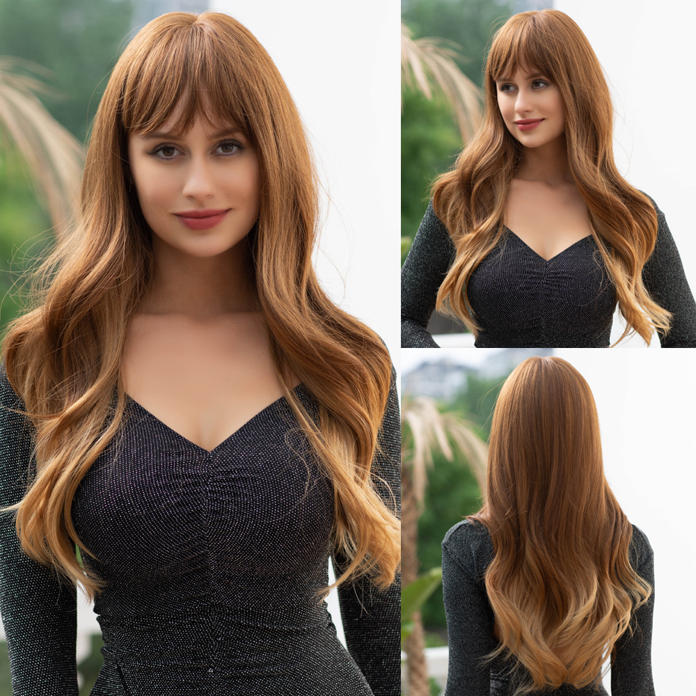 Wig with natural fluffy waves