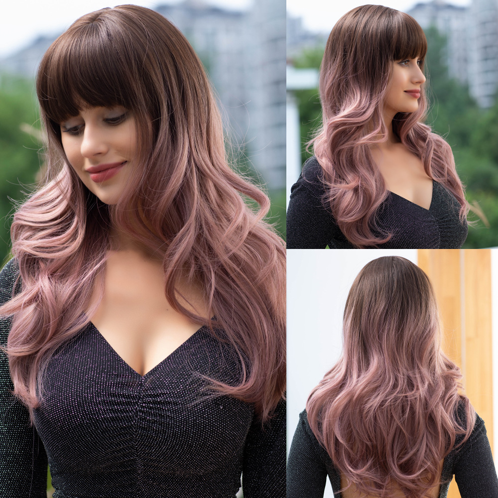 Wig with natural fluffy waves