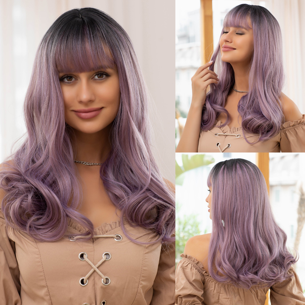 Wig with natural fluffy waves