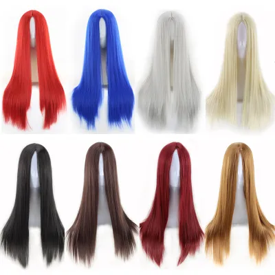 Black medium length straight hair 02