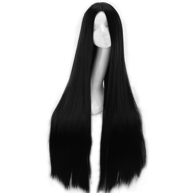 Black medium length straight hair