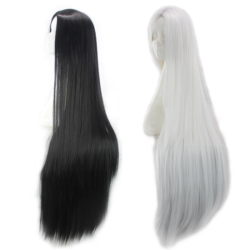 Black medium length straight hair