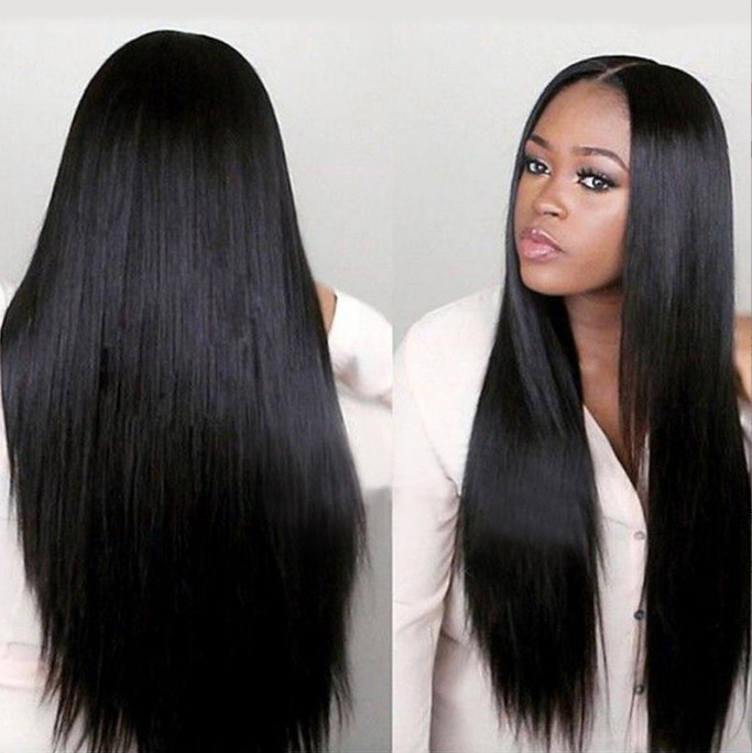 Black medium length straight hair