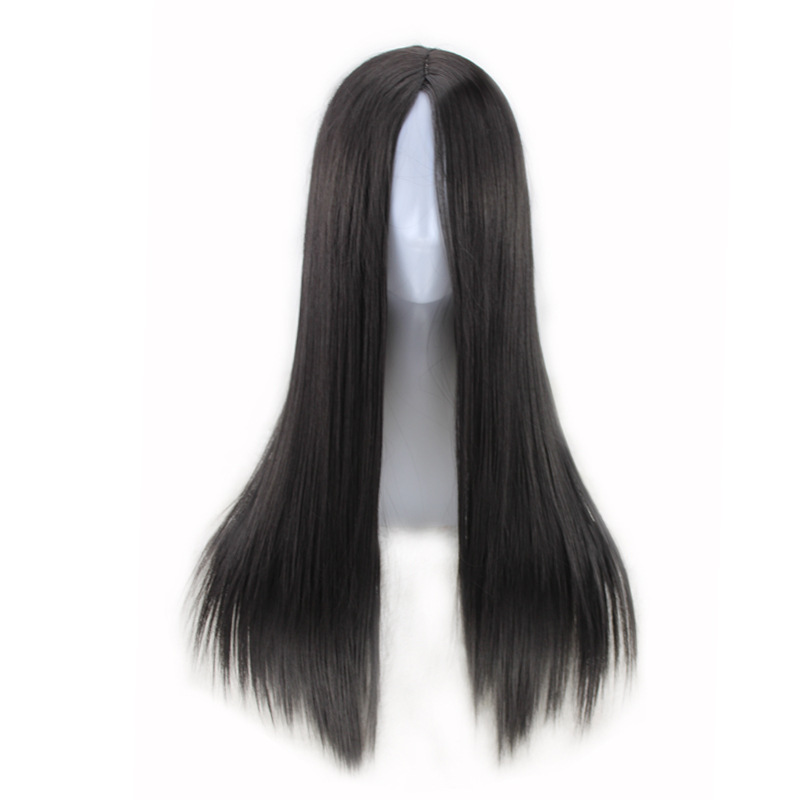 Black medium length straight hair