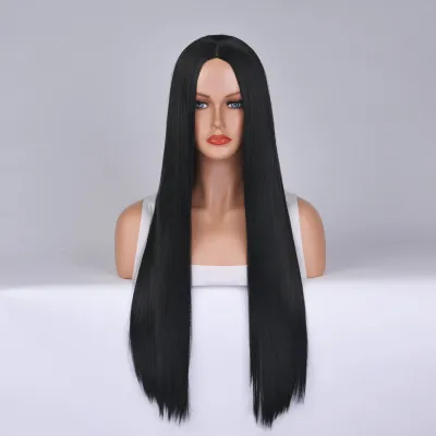Middle parted bangs, long straight hair 02