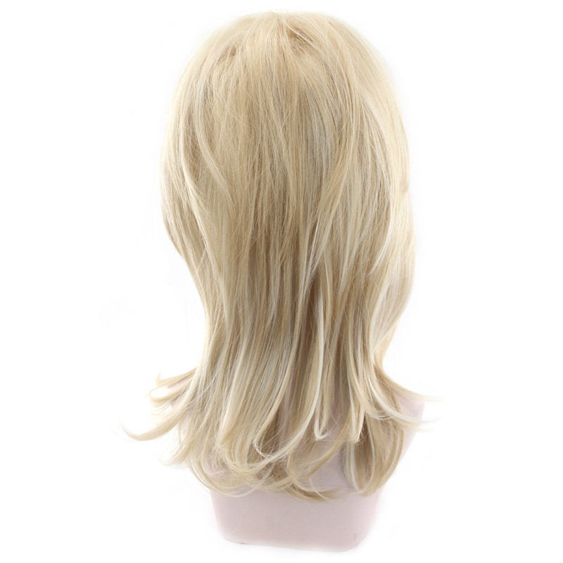 Wave parted long bangs, long curly hair, gradient wig