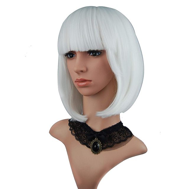 Wig with bangs and bubble head