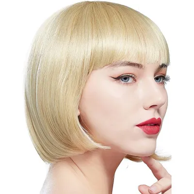 Wig with bangs and bubble head 01
