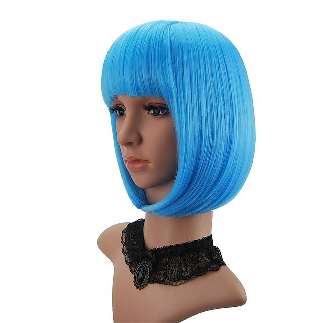 Wig with bangs and bubble head