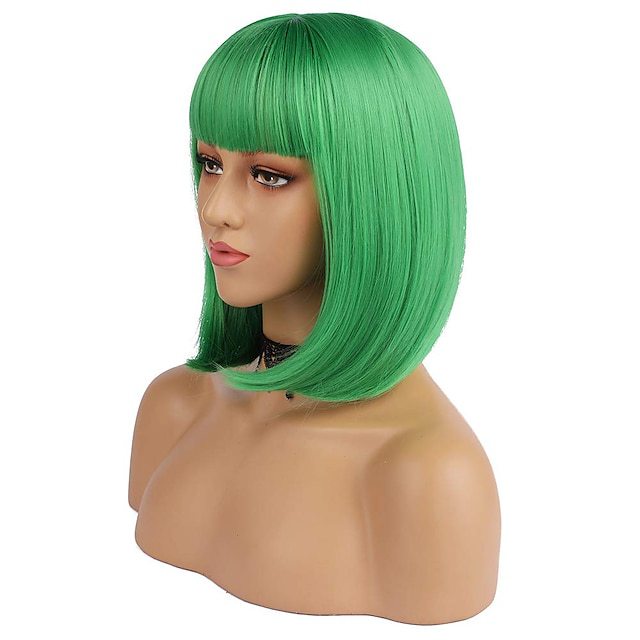 Wig with bangs and bubble head