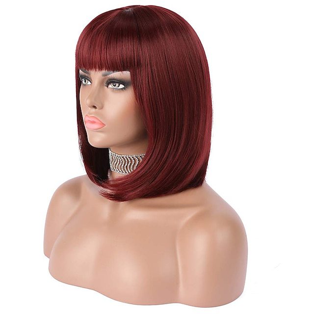 Wig with bangs and bubble head