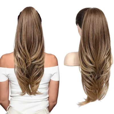 One Piece A Jaw Long Pony Tails for Women Dark Brown 02