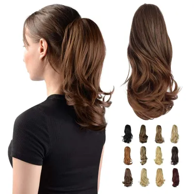 Synthetic fiber clip wig hair piece 01