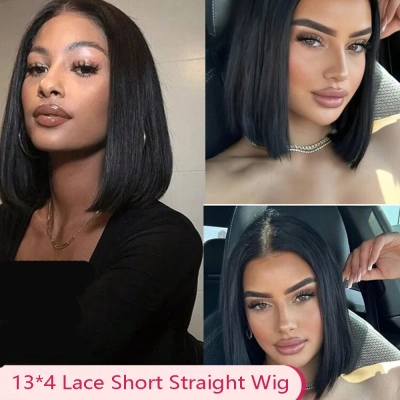 Triangle Knotless Locs Braided Wigs Black Curly Wavy  01