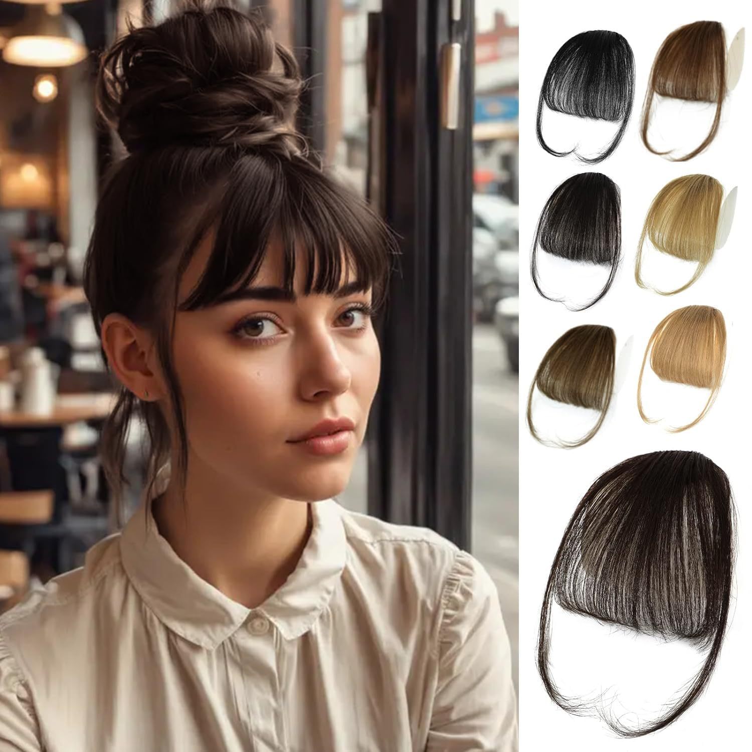 True hair invisible seamless wig bangs