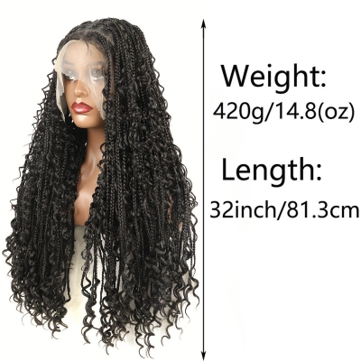 Wig, full lace braid, headband, dirty braid 02