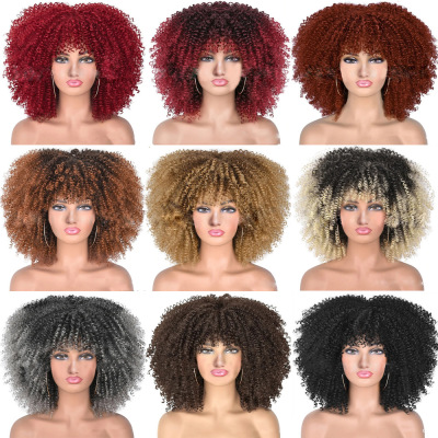 Female wig African small roll 01