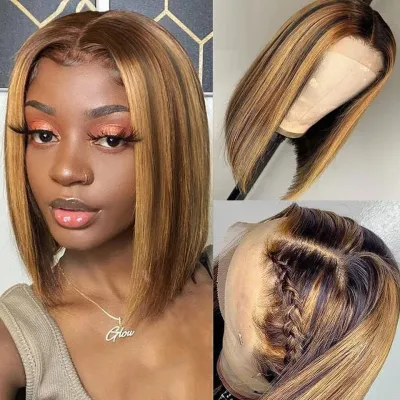 Ladies' bob hair  high-temperature silk synthetic wig 02
