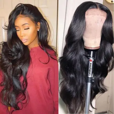 Medium length curly hair with large waves, synthetic wig 02