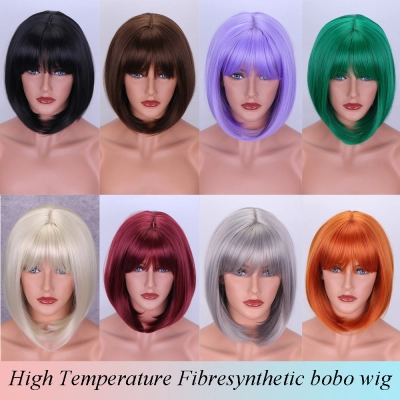 Air bangs, bob hair, fashionable inner button wig 01