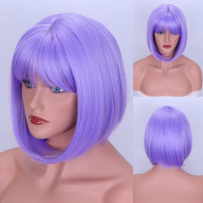 Air bangs, bob hair, fashionable inner button wig 02