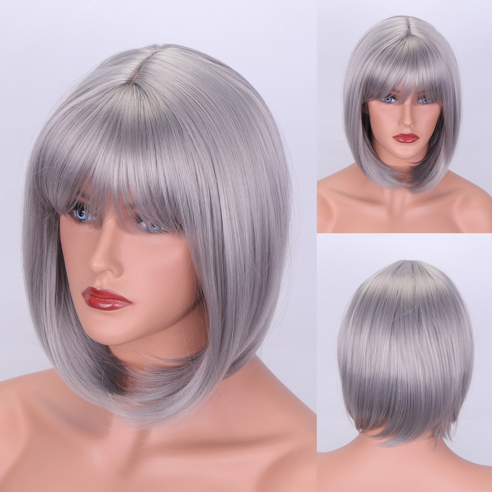 Air bangs, bob hair, fashionable inner button wig