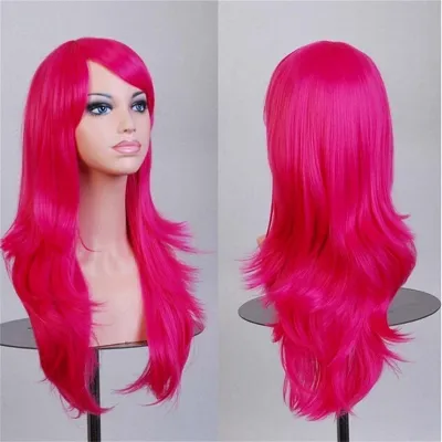 Anime 70CM long multi-color synthetic wig 02