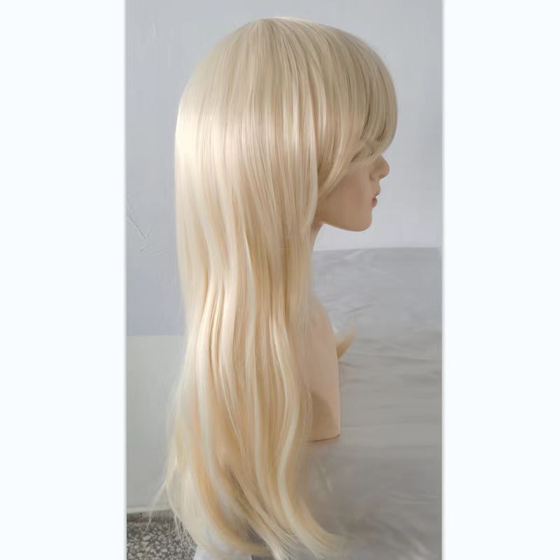 Barbie cosplay wig, high temperature silk, light gold color