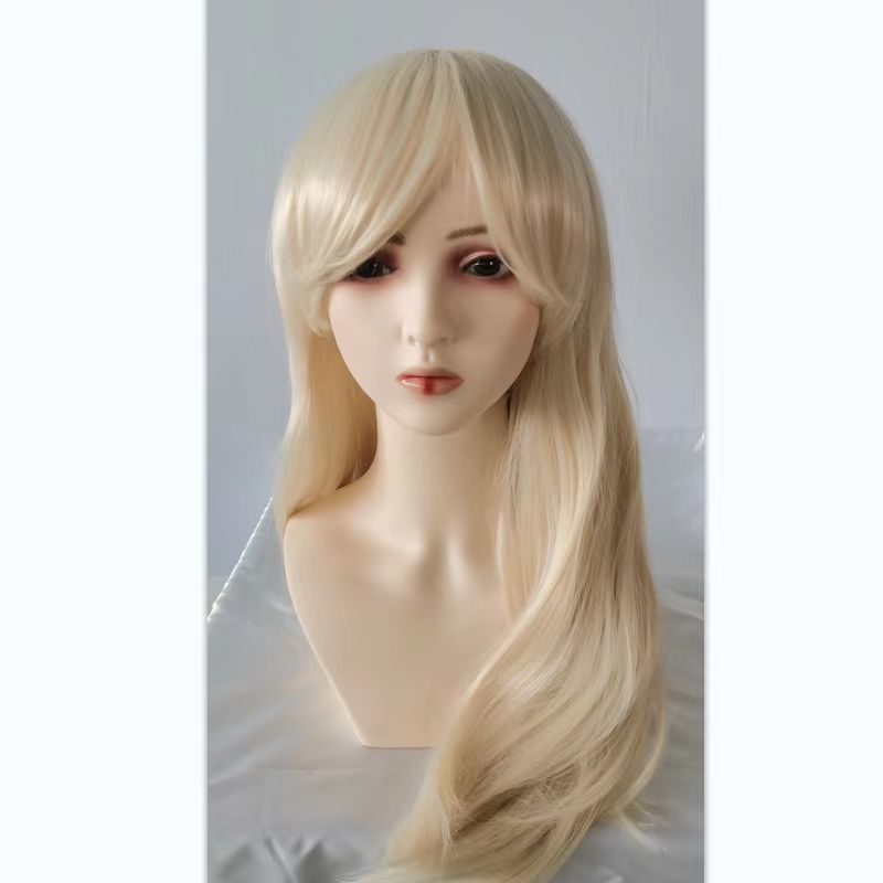 Barbie cosplay wig, high temperature silk, light gold color